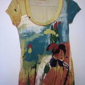 Printed Scoop Neck T-shirt